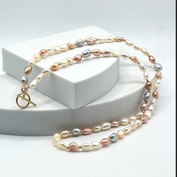 Genuine Natural Fashion Baroque Nugget Freshwater Pearl Necklace - Picture 6 of 9